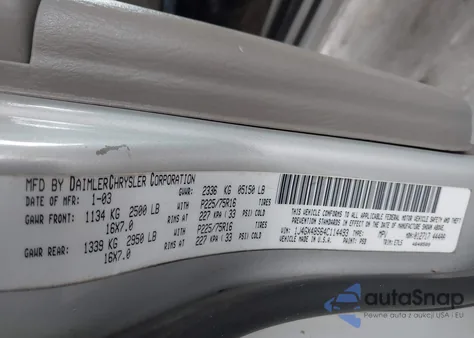 2004 Jeep Grand Cherokee Laredo/Columbia/Freedom z USA, uszkodzony, nr VIN 1J4GX48S64C114493